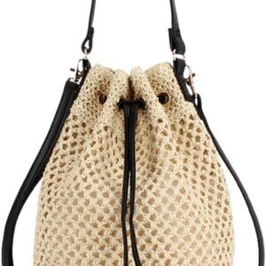 Large Summer Straw Bag Vintage Rattan Crossbody Beach Purse for Women